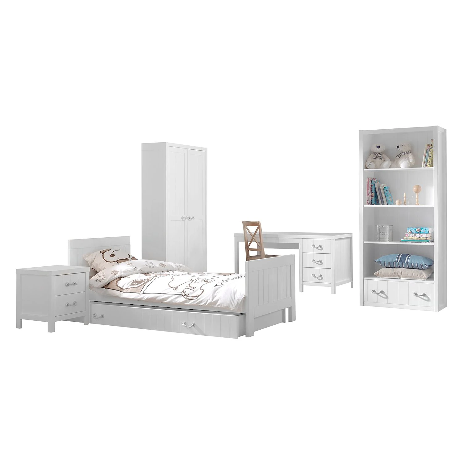 Vipack Jugendzimmerkombi Lewis I (6-teilig) - Weiß