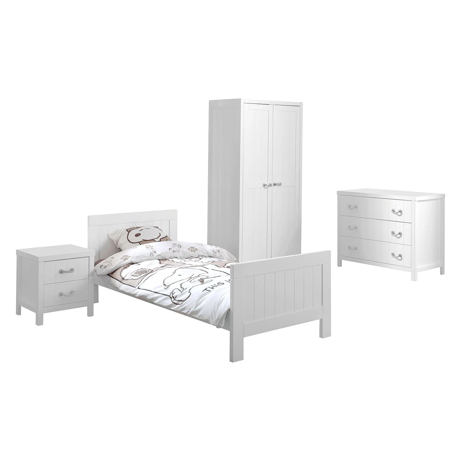 Vipack Jugendzimmerkombi Lewis III (4-teilig) - Weiß