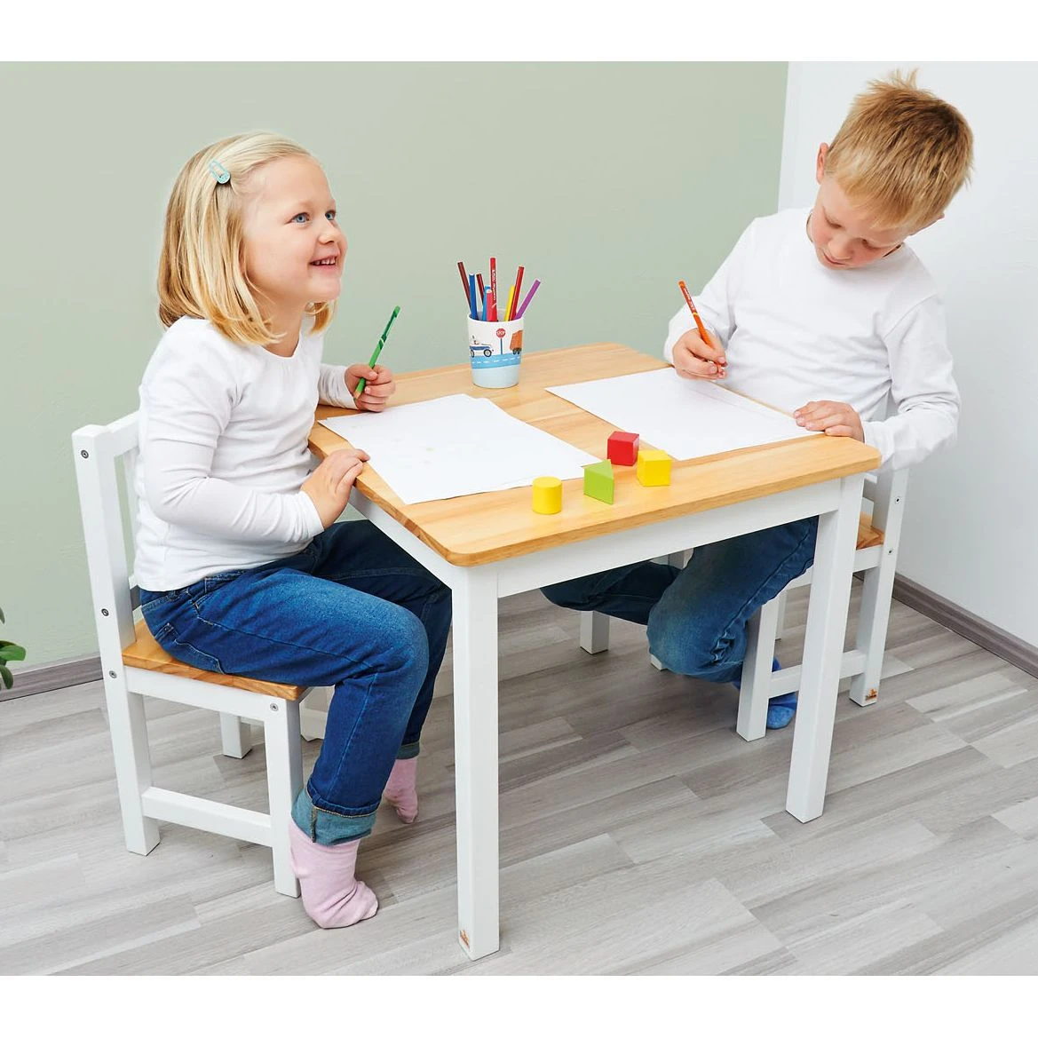 Pinolino Kindertisch Fenna Kids - Kiefer massiv - Kiefer / Weiß – Bild 2