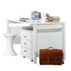 Wimex Schreibtisch Filou - Alpinweiß - Mit Container