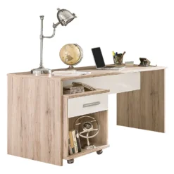 Wimex Schreibtisch Joker (inkl. Rollcontainer) - Eiche San Remo Dekor / Alpinweiß