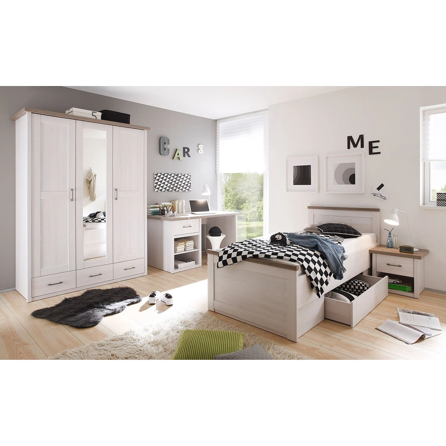 Kids Club Collection Schreibtisch Luca - Pinie Weiß / Trüffel – Bild 3