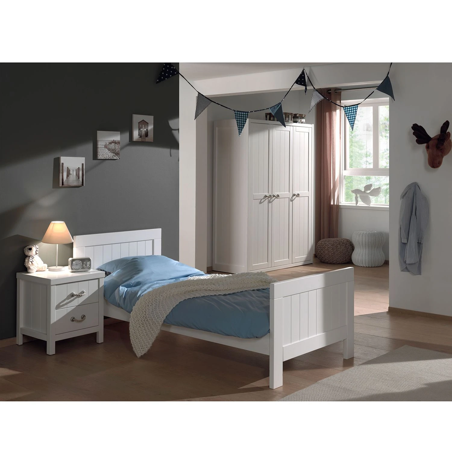 Vipack Nachtkonsole Lewis - Weiß – Bild 2