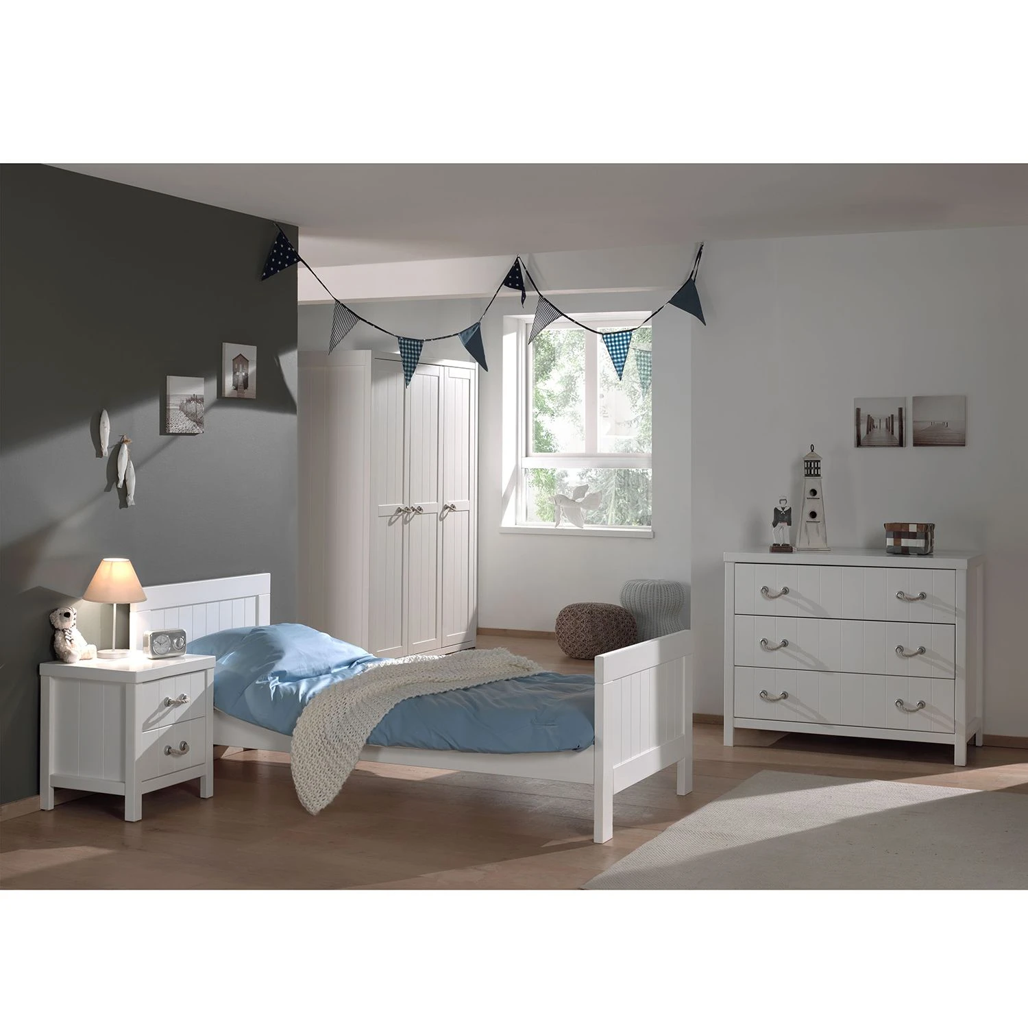 Vipack Jugendzimmerkombi Lewis VI (4-teilig) - Weiß – Bild 2
