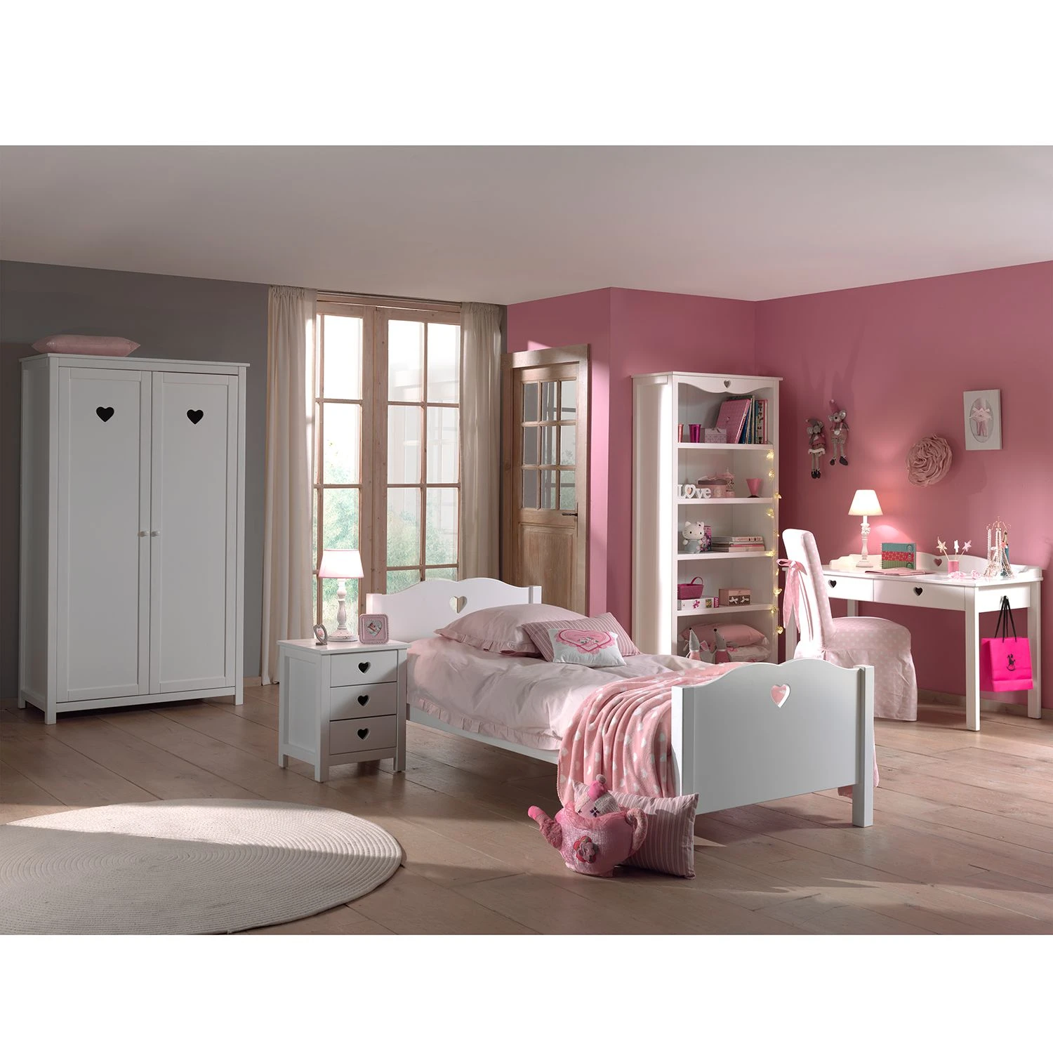 Vipack Jugendzimmerkombi Amori I (5-teilig) - Weiß – Bild 2