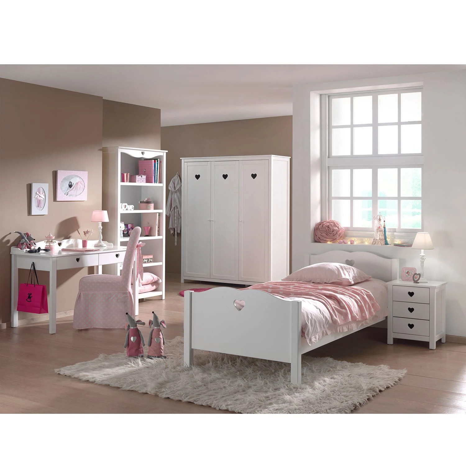 Vipack Jugendzimmerkombi Amori II (5-teilig) - Weiß – Bild 2