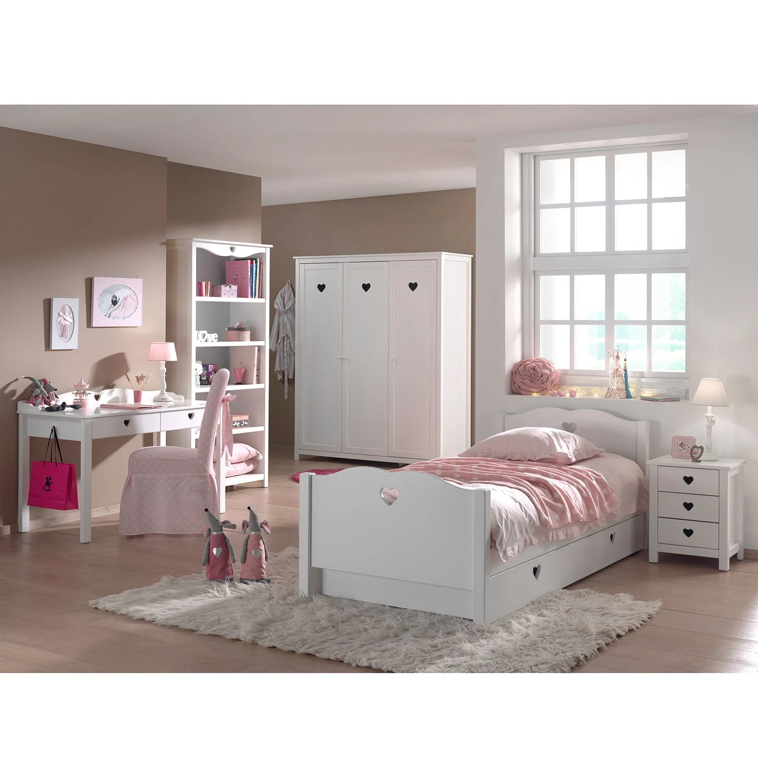 Vipack Jugendzimmerkombi Amori I (6-teilig) - Weiß – Bild 2